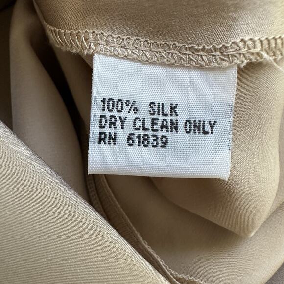 Rickie Freeman Teri Jon Womens Dress 4 Gold Silk Satin‎ Slip Cocktail Retro Y2K - Picture 13 of 13